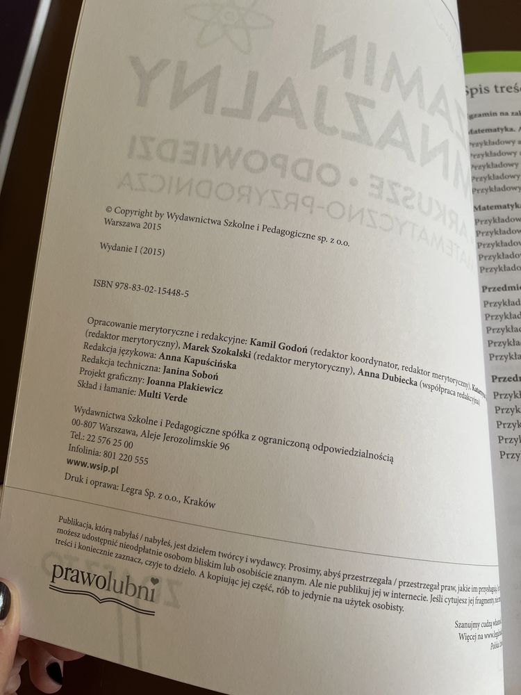 Egzamin gimnazjalny część matematyczno - przyrodnicza