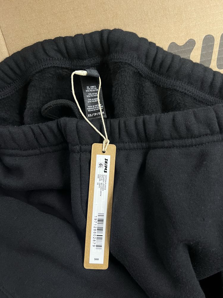 Костюм Skims XS чорний на флісі Classic Jogger штани зіп худі zip hood