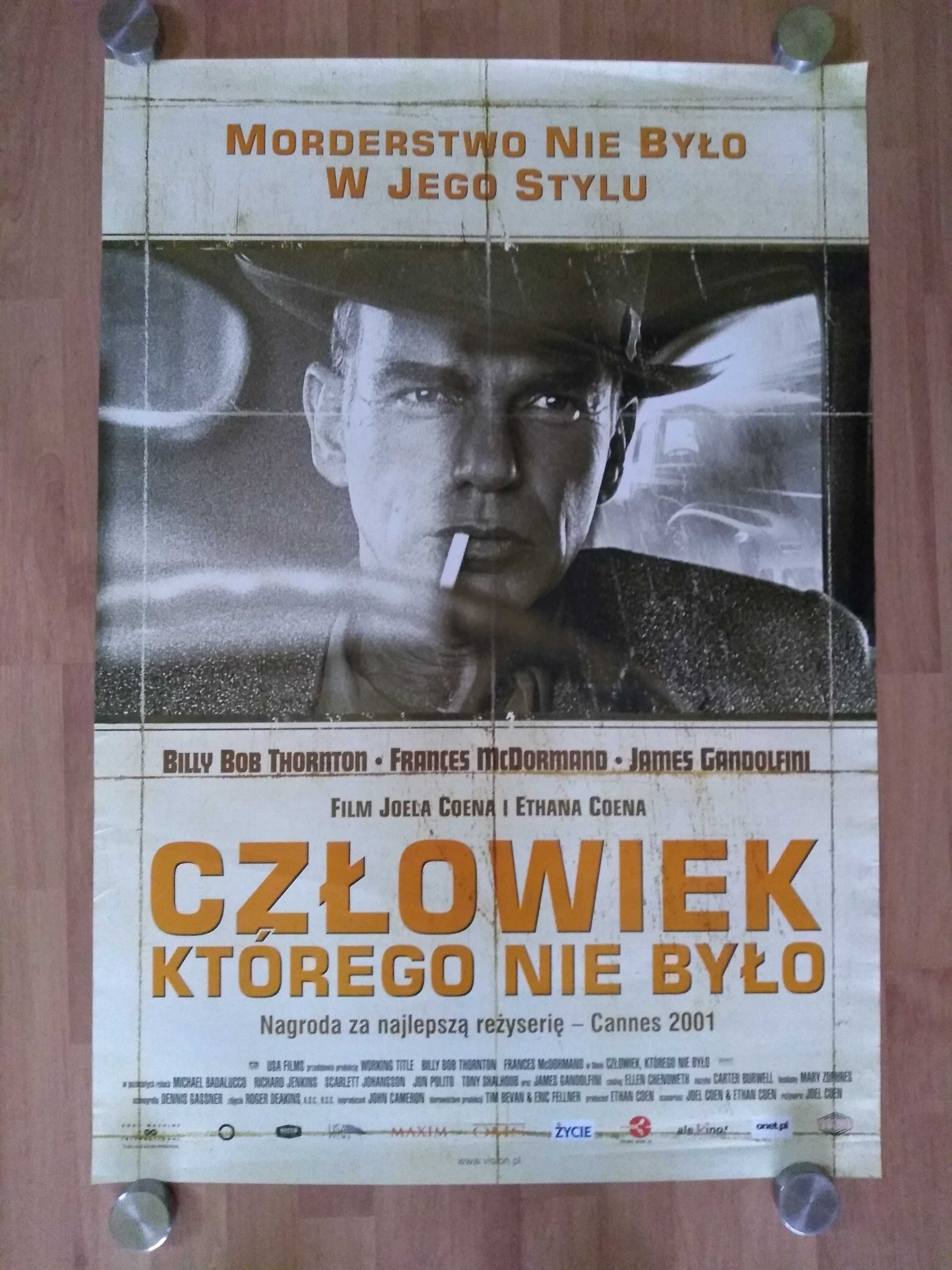 Plakat filmowy CZŁOWIEK, KTÓREGO NIE BYŁO/Oryginał z 2001 roku.