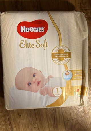 Памперсы новые запечатанные huggies elite soft 1