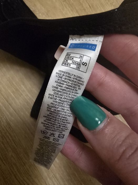 Strój kąpielowy Censored S 36 dwuczęściowy czarny połysk black