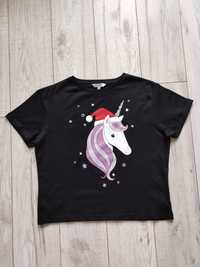 Miss nowy świąteczny t-shirt oversize Unicorn rozm.158/164