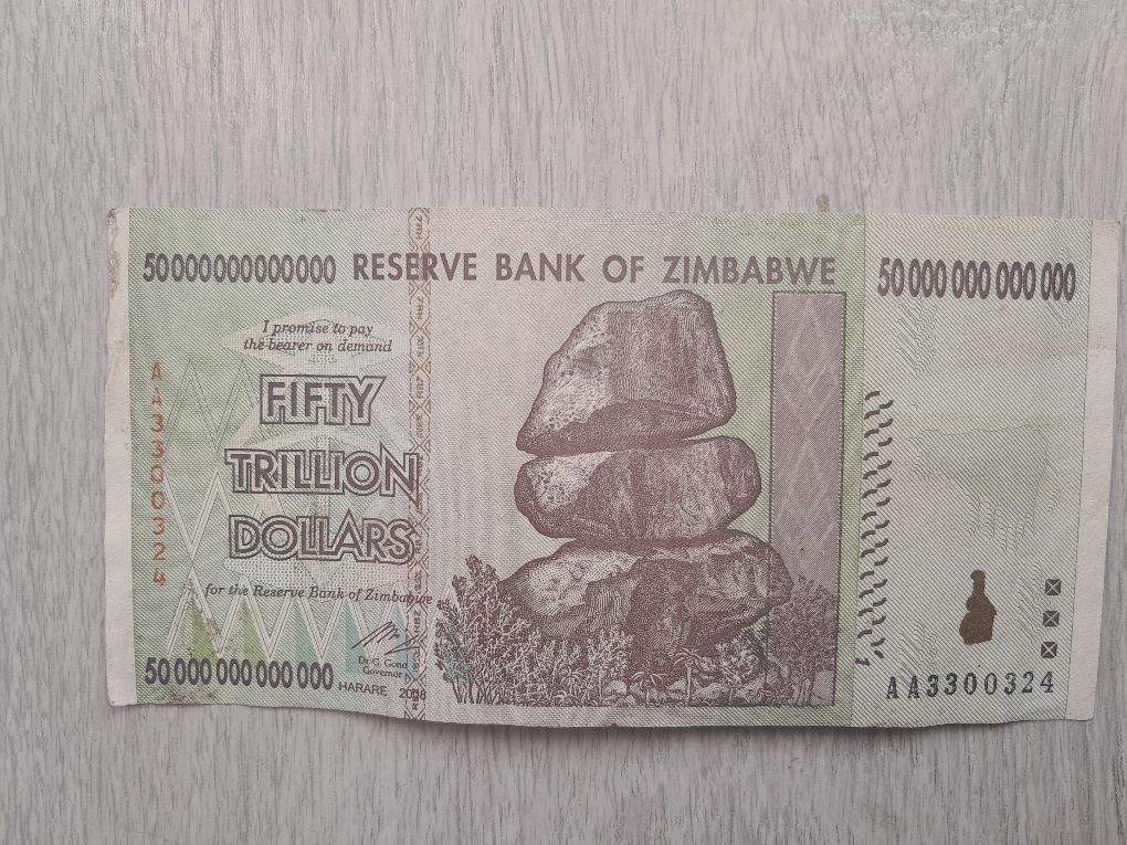 50 trylionow dolarów Zimbabwe