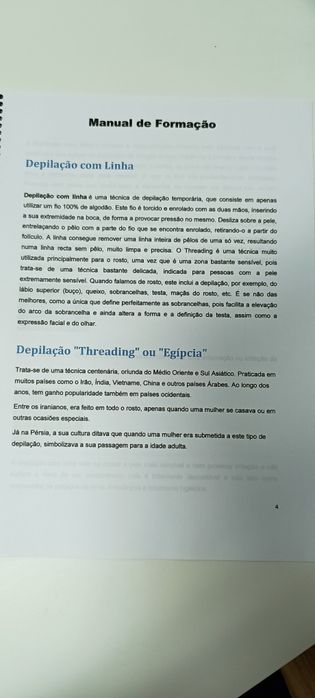 Manual de depilação a linha Threading