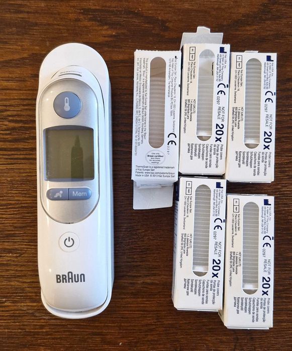 termometr Braun plus końcówki wymienne