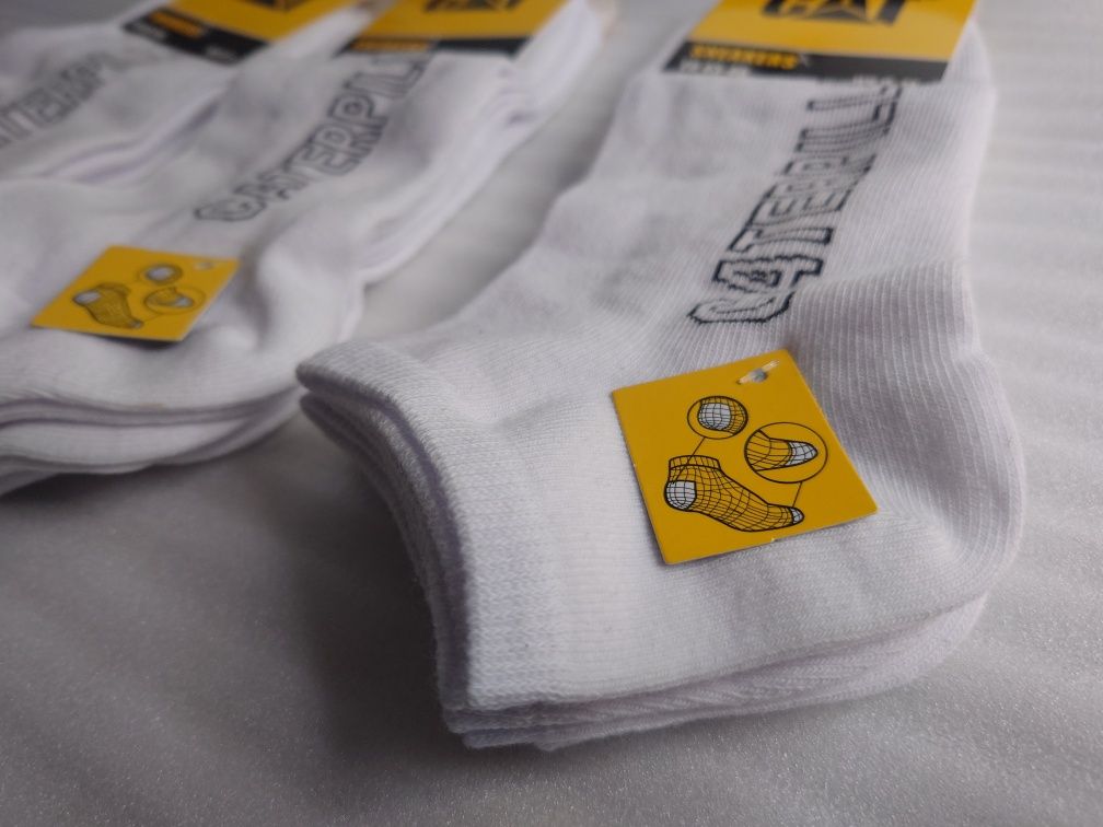 Skarpety CAT 43-46 stopki krótkie do kostki Caterpillar 3 pary białe