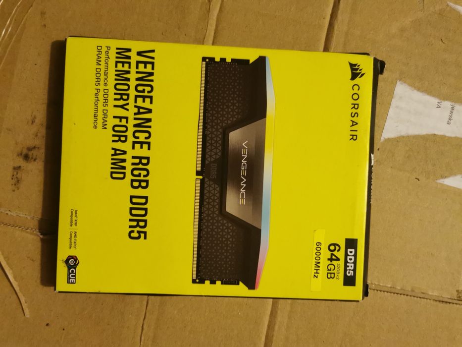 RAM Corsair DDR5 64GB 32gb 2x 6000 MHz kości pamięci okazja AMD intel