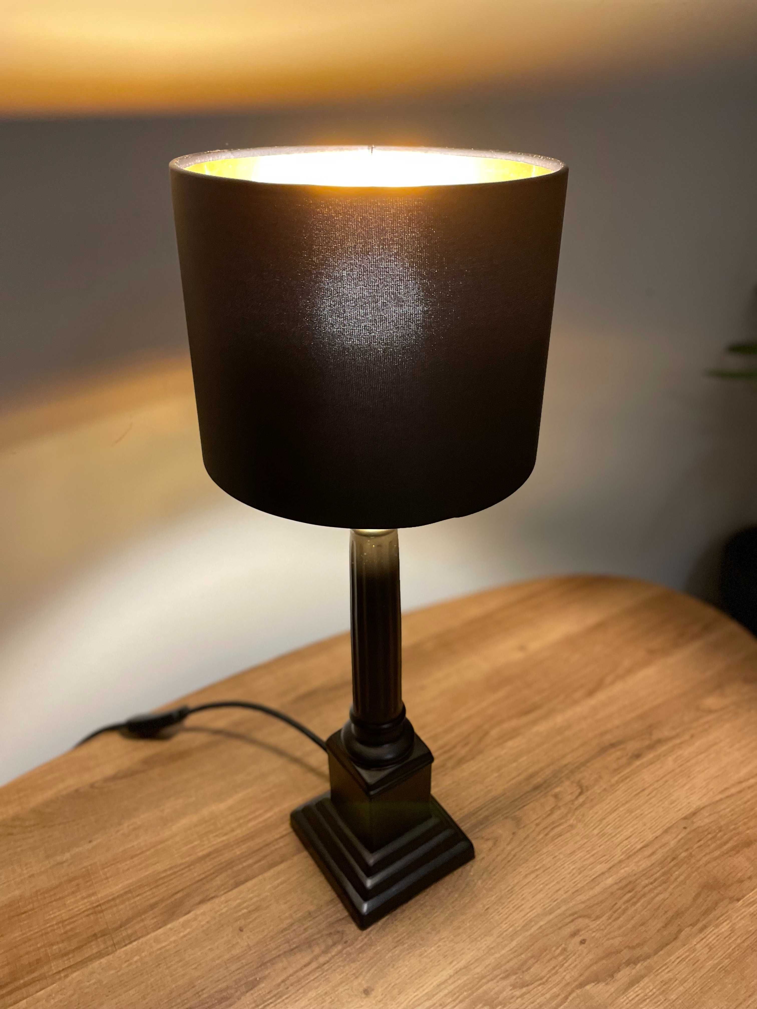 Lampa stolikowa GLAMOUR 52cm kolumnowa czarny mat