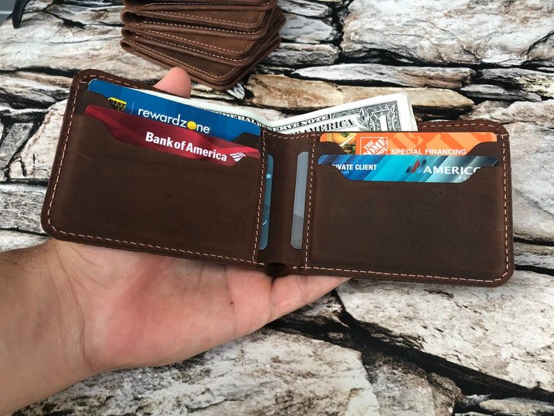 Кожаный кошелек-портмоне ручной работы. Мужской! Натуральная кожа