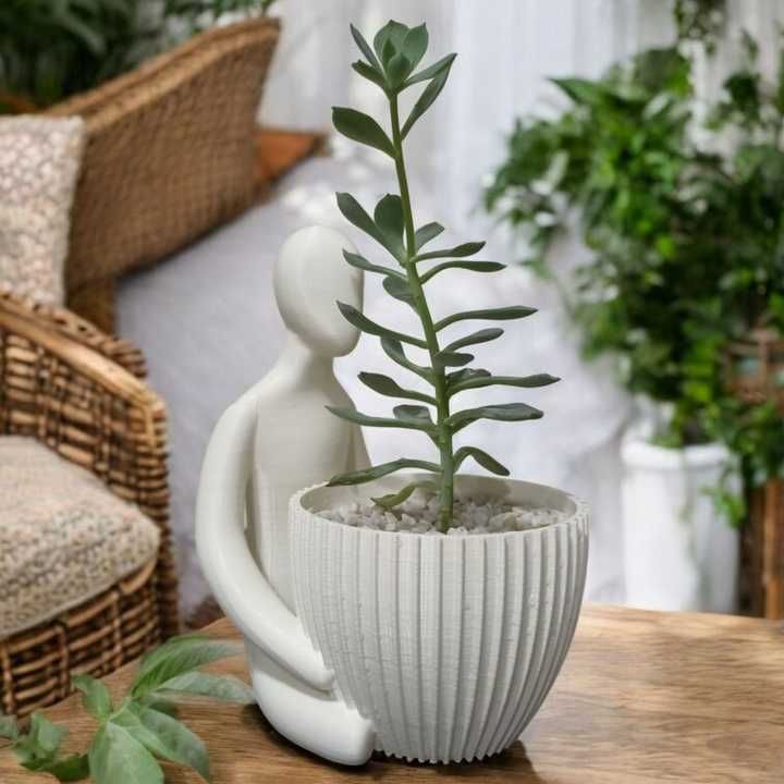 Vaso de Planta Guardião Minimalista 3D - Arte e Natureza