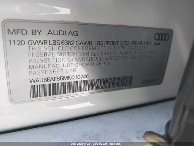 Audi A8L Ptemium Plus 2021