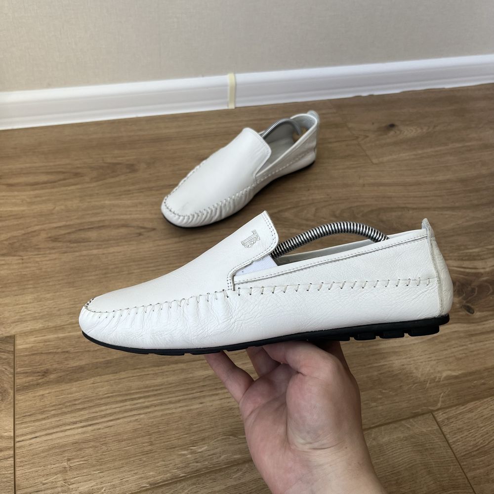 Шкіряни мокасини Tod’s Leather White Moccasins