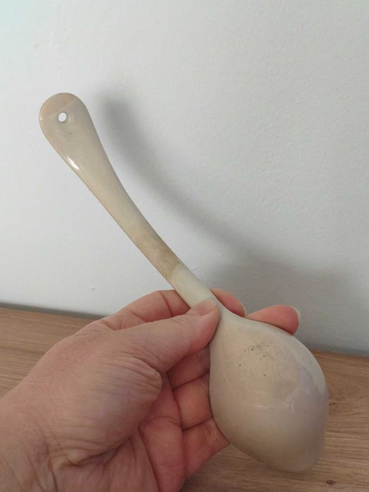 Łyżka wazowa ceramika Koło wzór kobalt