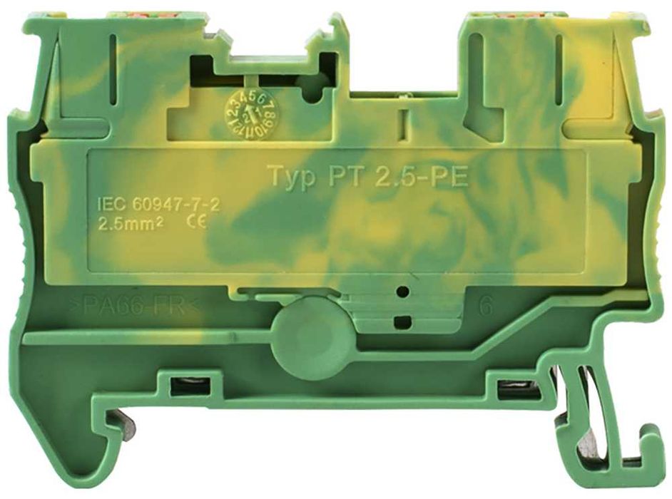 Zaciskowa listwa uziemiająca na szynę DIN 2.5mm2