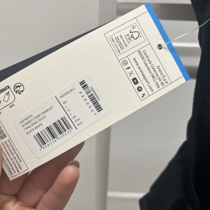 Arena kostium strój kąpielowy jednoczęściowy sportowy czarny XS 34