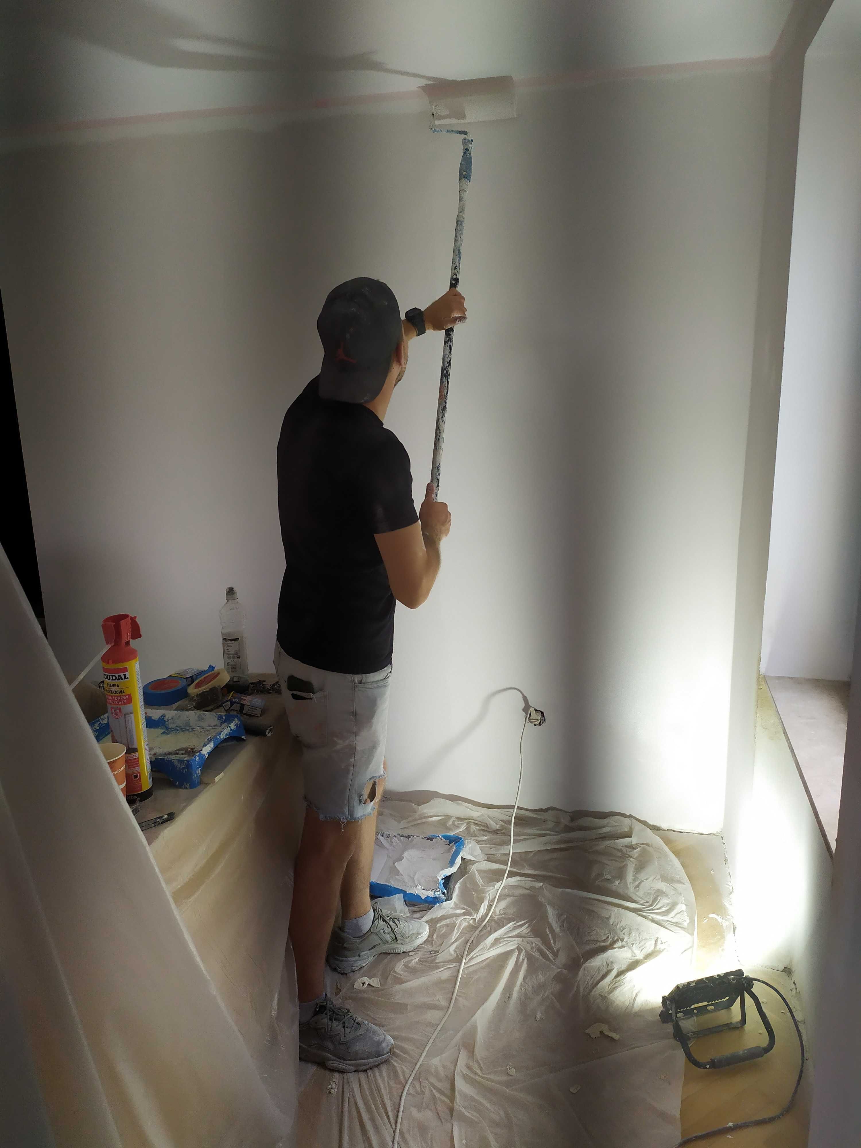 MALOWANIE SCIAN pokoju płytek sufitu mieszkania domu malarz warszawa