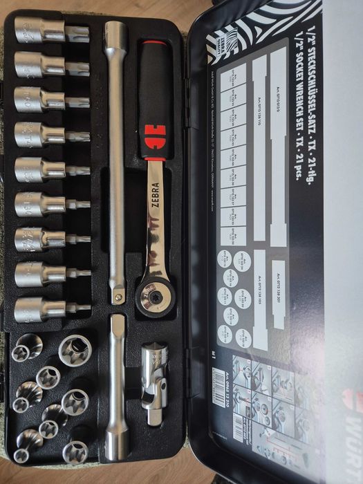 Zestaw kluczy Würth Zebra Quality 1/2 cala nasadki Torx