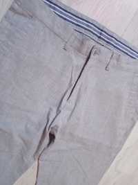 Eleganckie spodnie męskie w kratkę Linen blend lniane Reserved