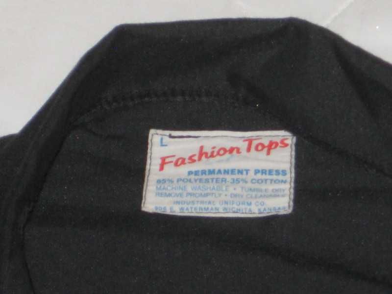 Chałat roboczy czarny lekki na lato haft 3 kieszenie Wichita Kansas L