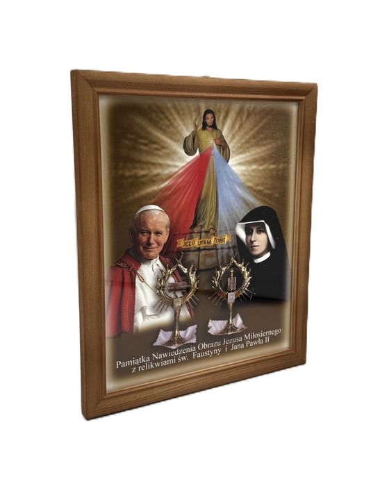 Obraz Jezus Miłosierny, Jan Paweł II, Św. Faustyna obraz na ścianę