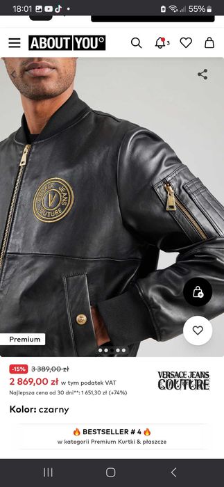 Versace Kurtka Skórzana Gold Edition