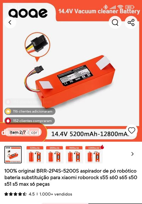 Bateria para aspirador Xiaomi
