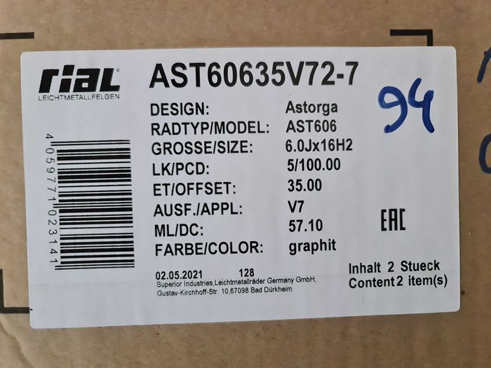 NOWE alufelgi AUDI 16" 5x100 A1 A2 A3 TT Grafitowe