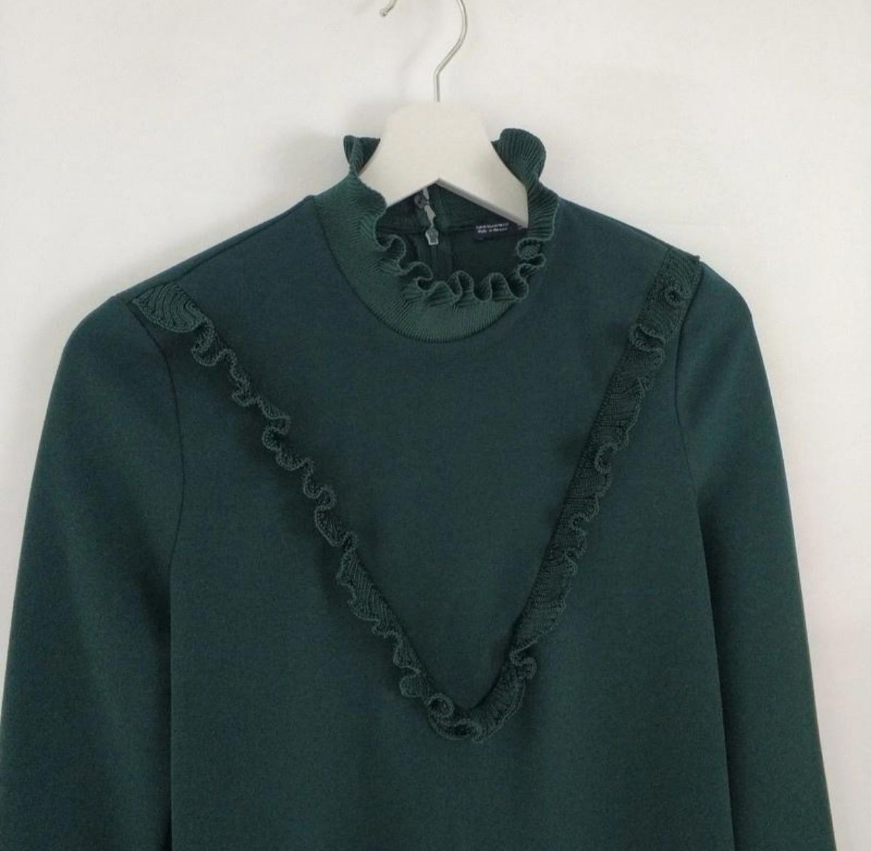 Зелена сукня плаття Zara з рюшами S