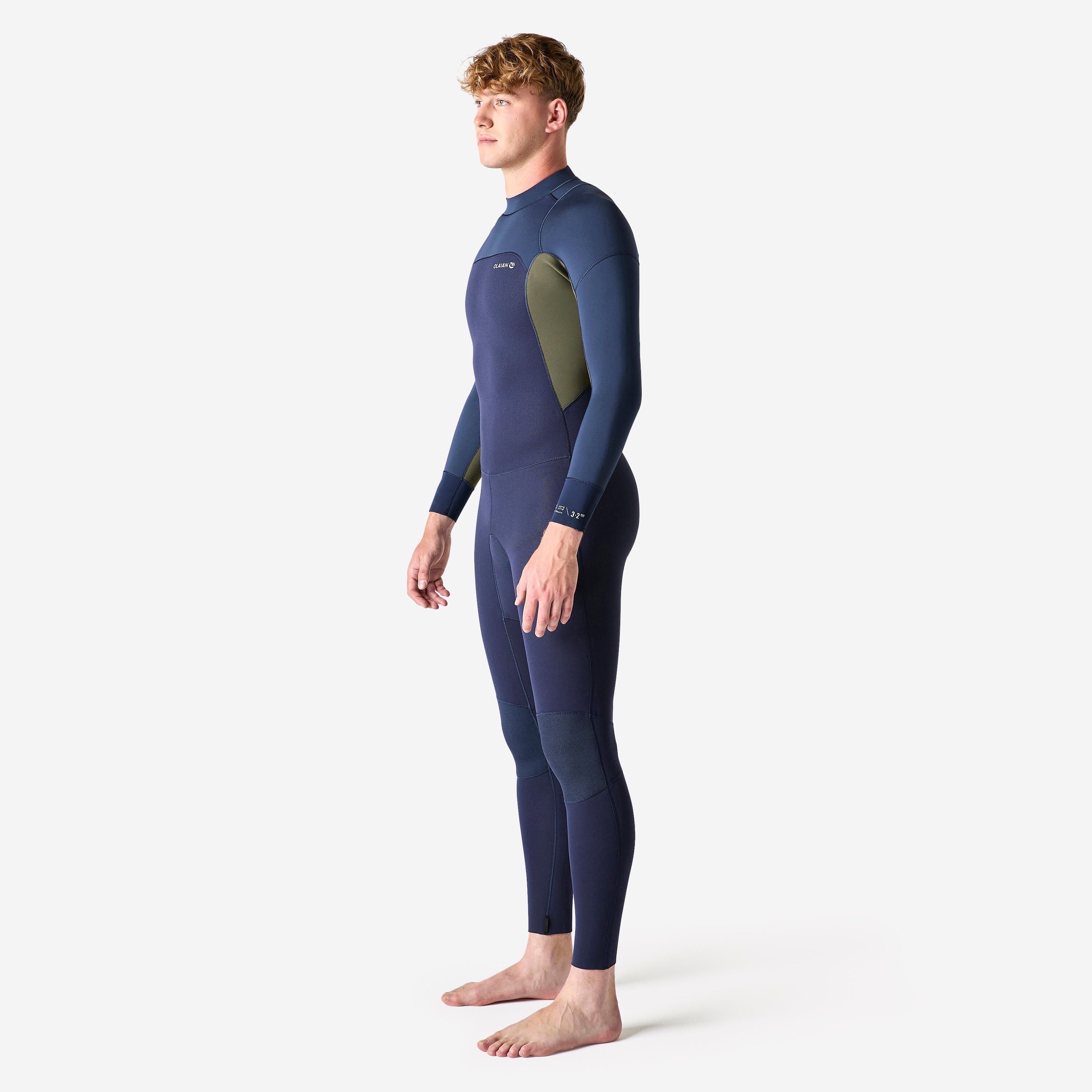 Fato de SURF Homem 500 Neopreno 3/2 mm Azul Caqui