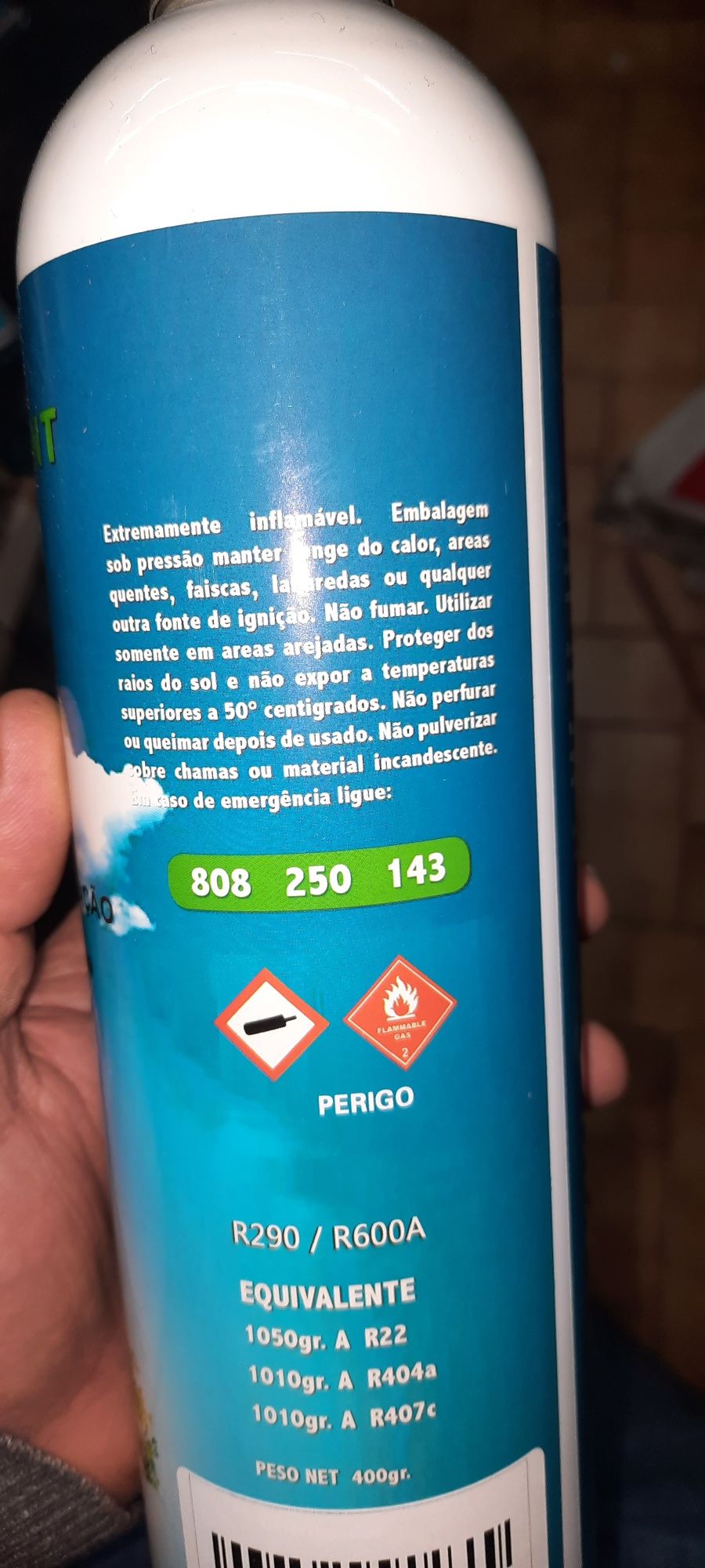 2 Botijas de gás refrigerante R12, R134a para equipamentos de frio