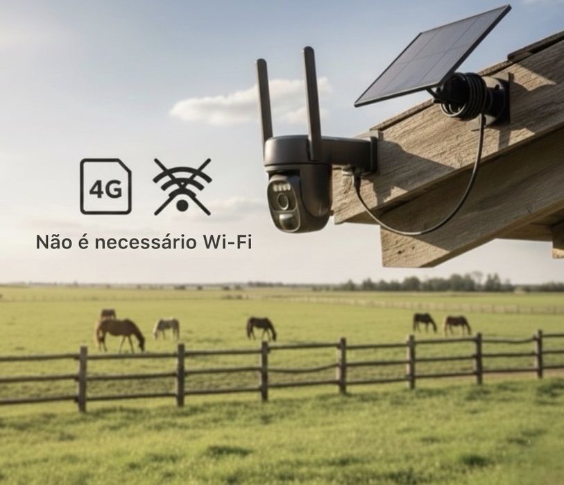 Câmera + Painel Solar | Para cartões de dados móveis - Visão noturna