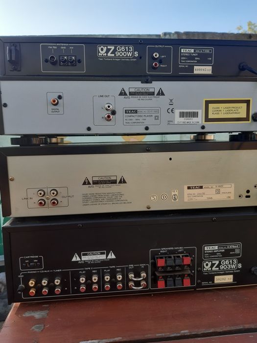 WieżaTEAK I zestaw Yamahy z magnetofonem kasetowym