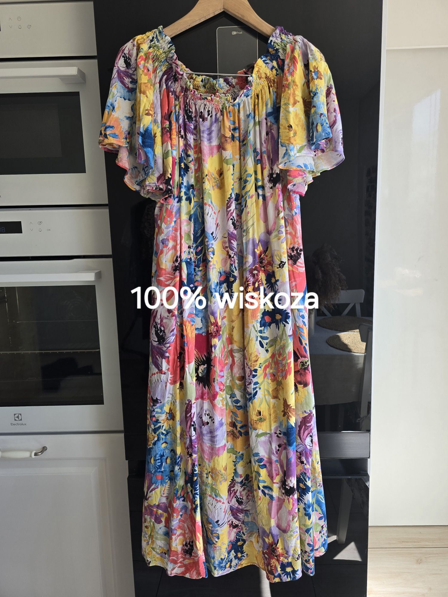 Sukienka letnia w kwiaty wiskoza r.40 H&M