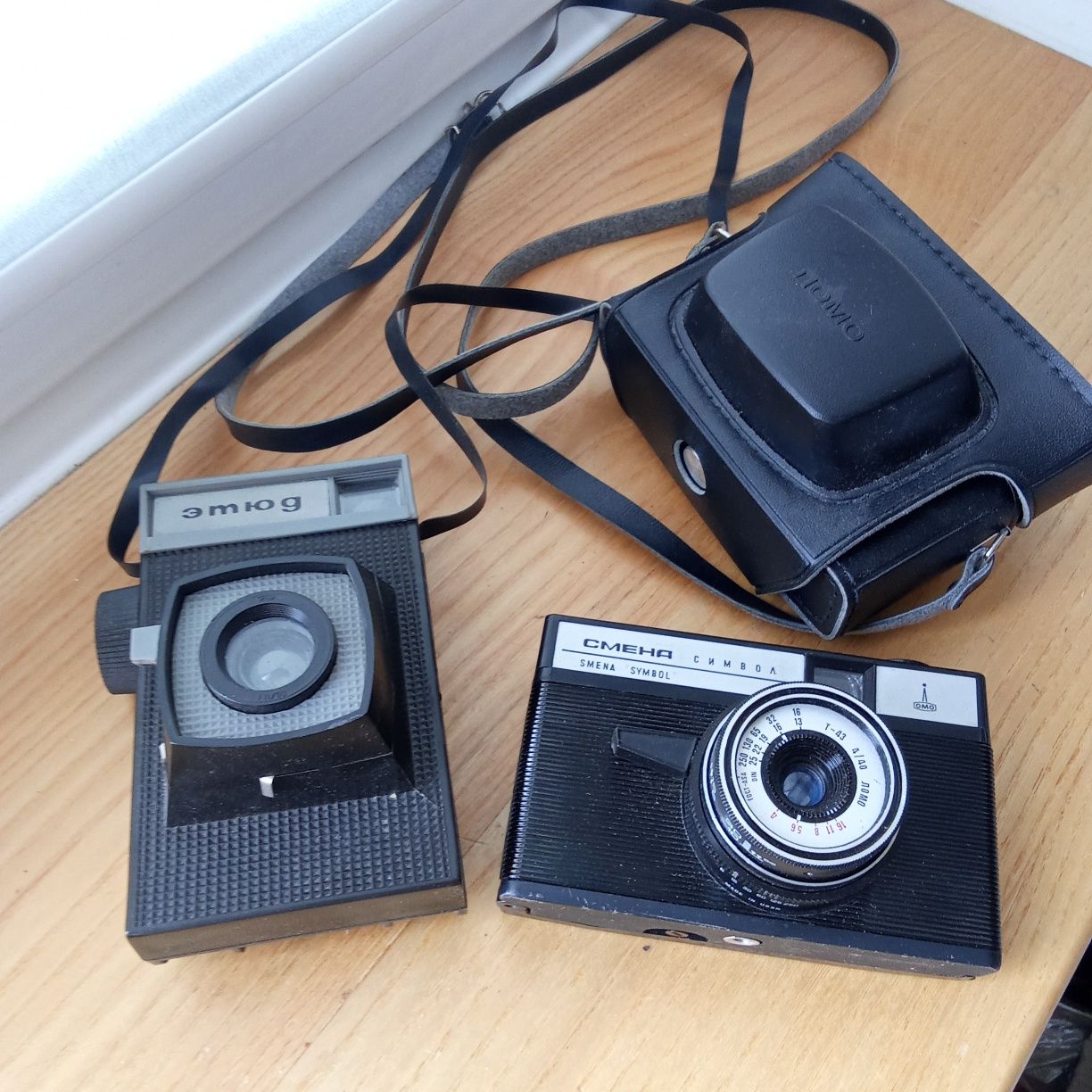 zestaw 2 radzieckich aparatów Smena Symbol+Etude fotograficznych