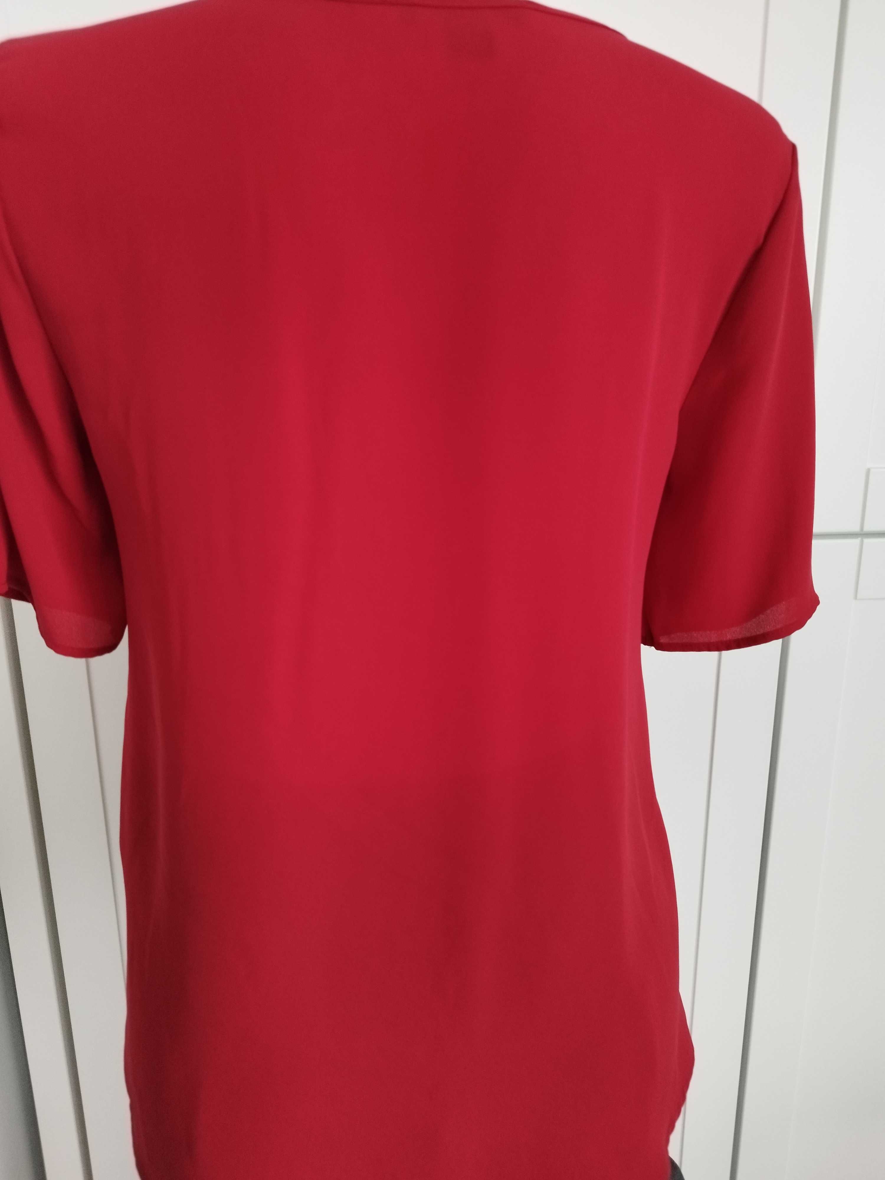 Zwiewna bluzeczka damska czerwona, rozmiar 38