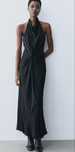 Elegancka sukienka Zara dekolt halter S czarna