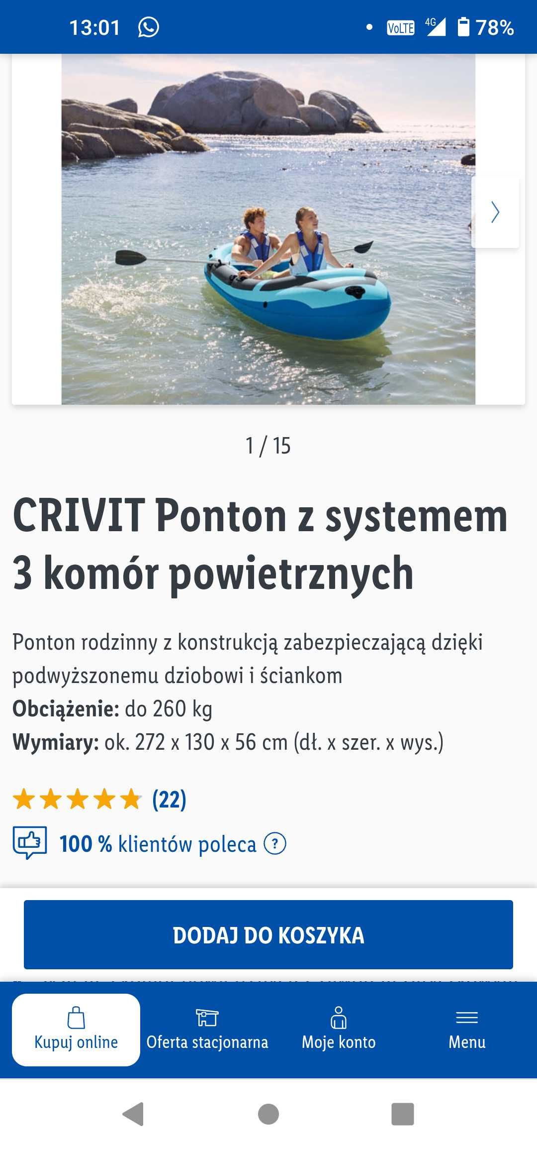 Ponton 3-osobowy Lidl