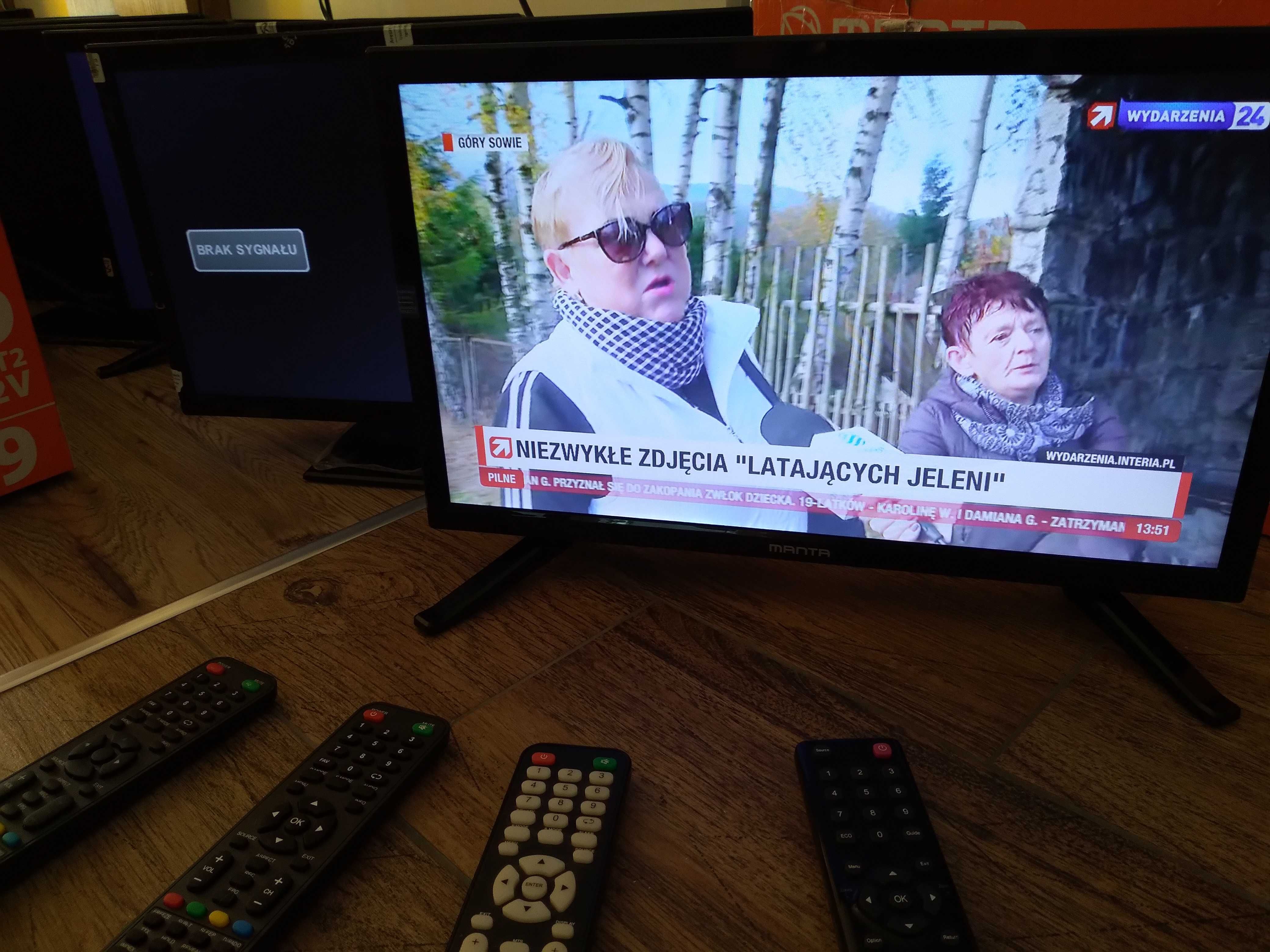 Telewizory Manta 19 cali DVB-T2 HEVC bez USB z ANTENA ZK TIR wysyłka