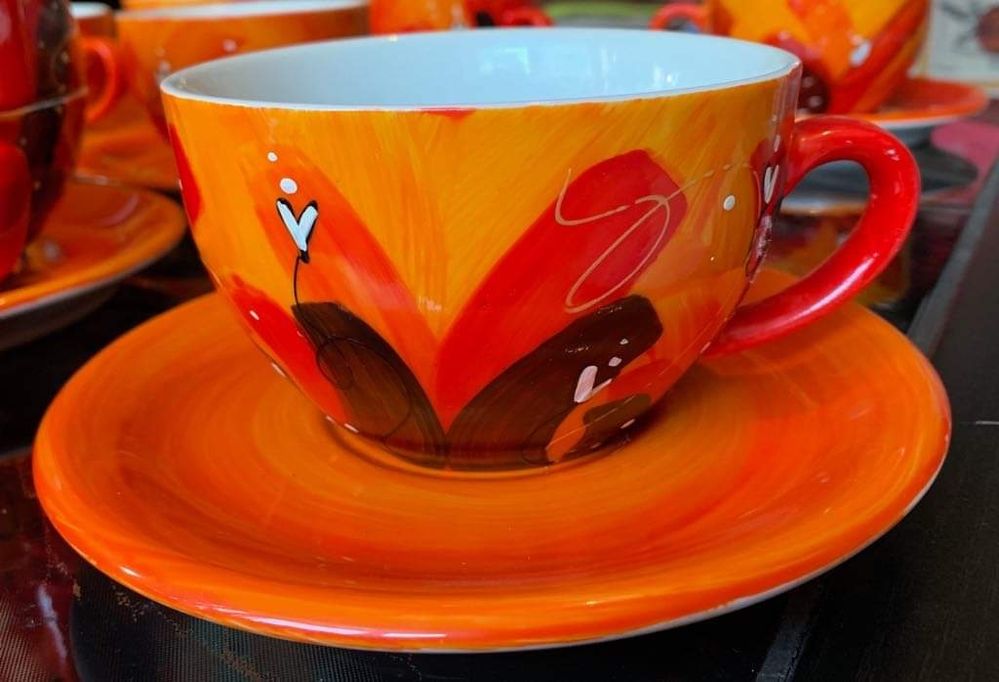 Ręcznie malowany komplet porcelana