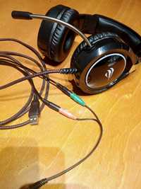 Słuchawki gamingowe Hawit H2232 z podświetleniem RGB i USB + gratis