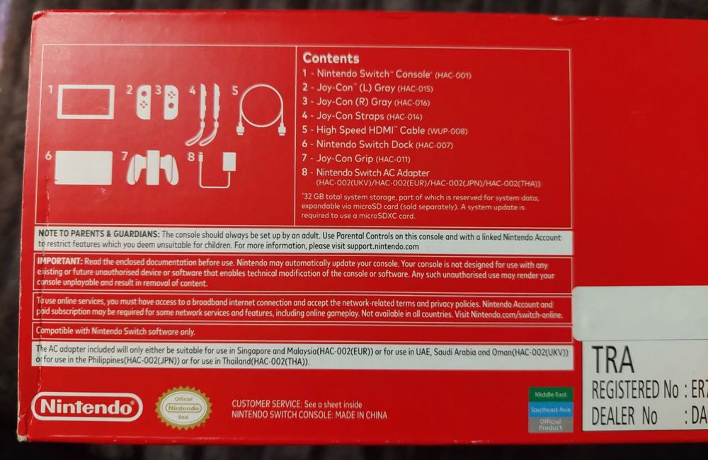 Nintendo switch hac-001 32gb open box
