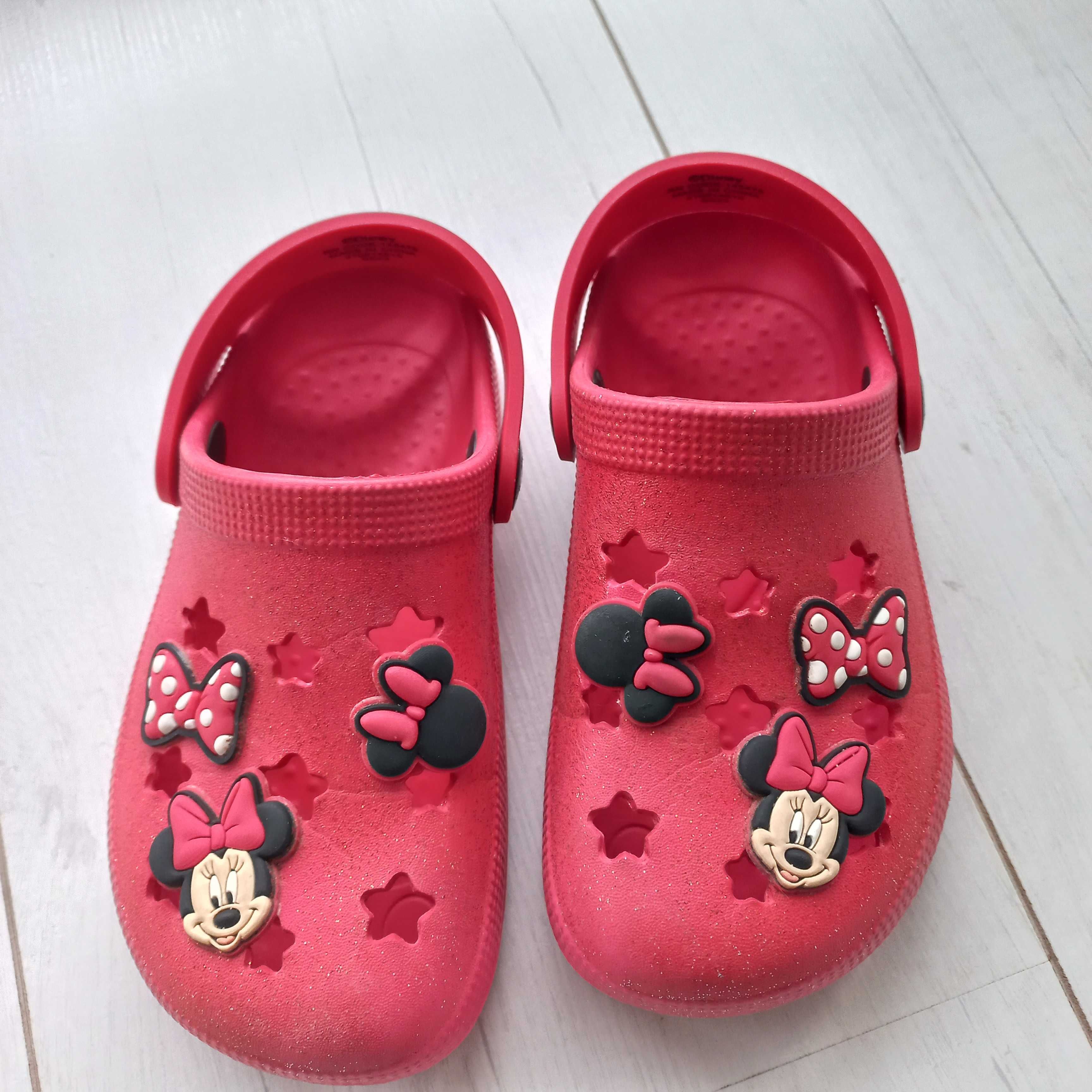 Klapki jak Crocs r. 25 / 26 , stan bdb , Minnie Mouse dla dziewczynki