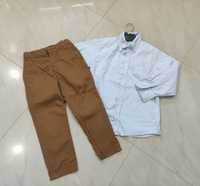 Spodnie Hm + blekitna koszula 110