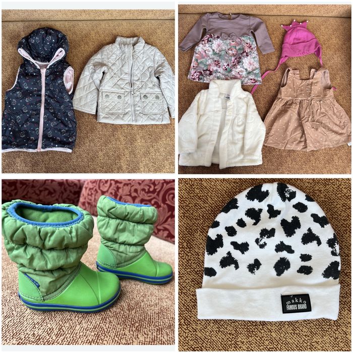 Пакет 9 речей на дівчинку 68/80 crocs c6 осінь демісезон