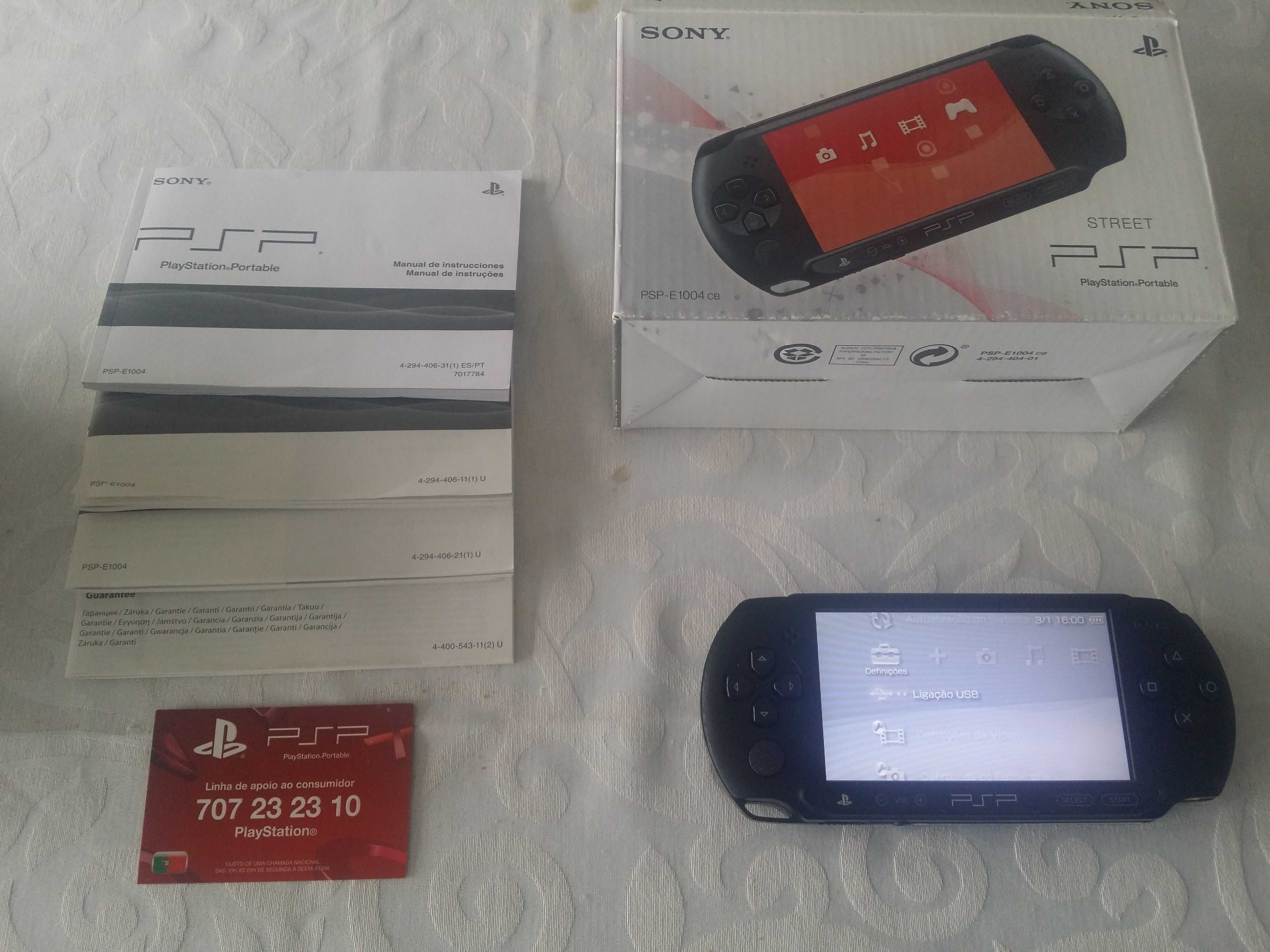 Consola Sony PSP psp original, praticamente nova na caixa e acessórios