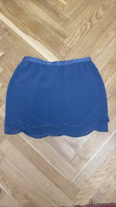 Богемна спідниця з шифону з стразами та шовком