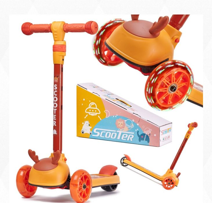 hulajnoga trójkołowa balansowa kola led świecąca Jelen