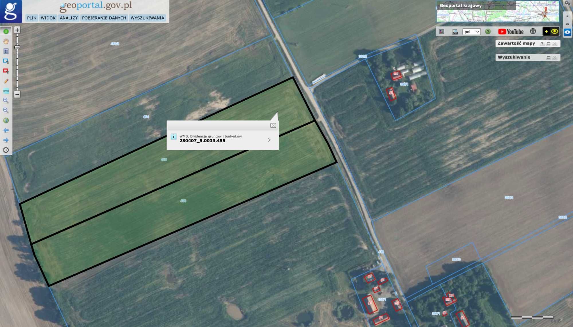 5,97 HA ziemia rolna Pasłęk/ Przetarg