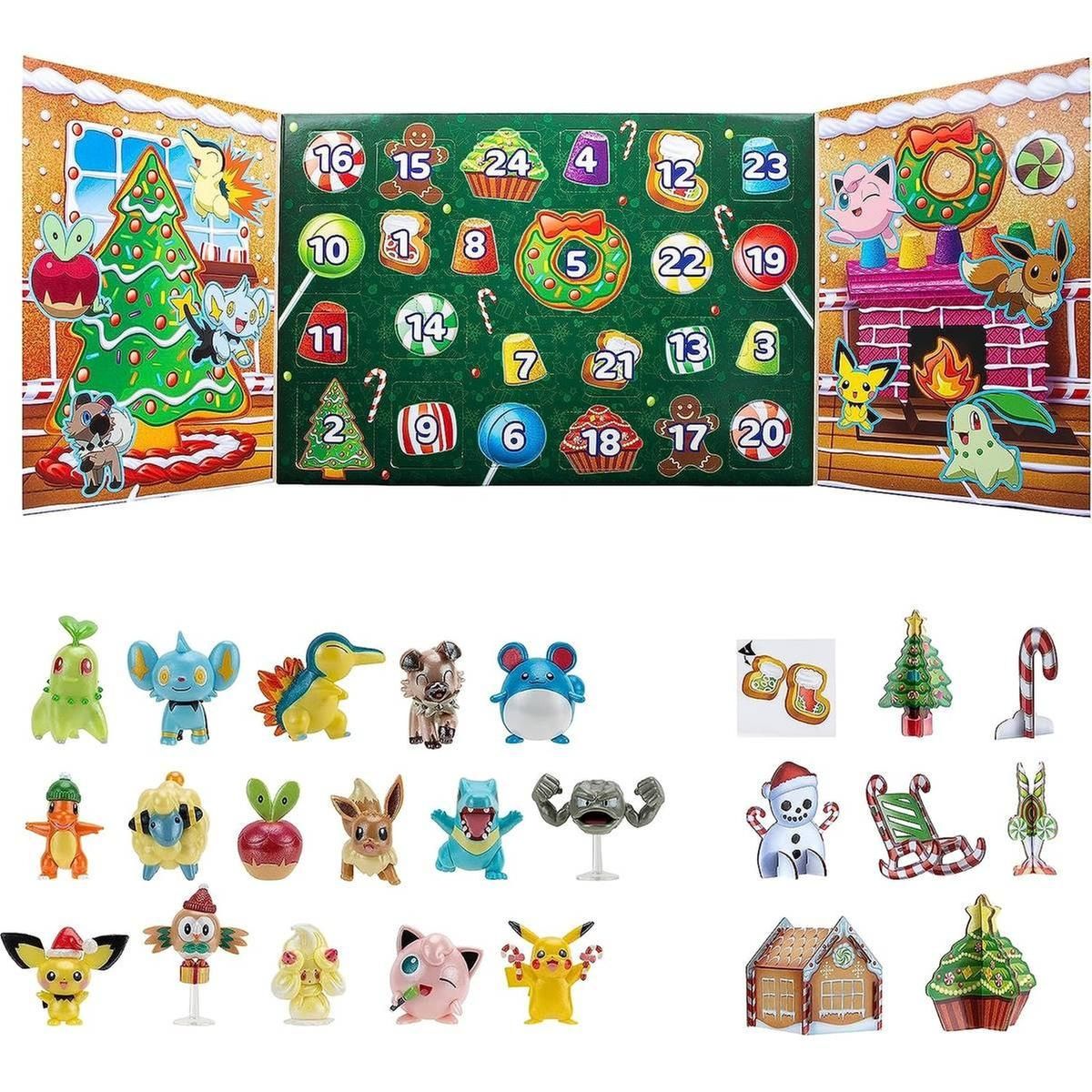 Calendario do advento com 16 figuras Pokemon - Natal