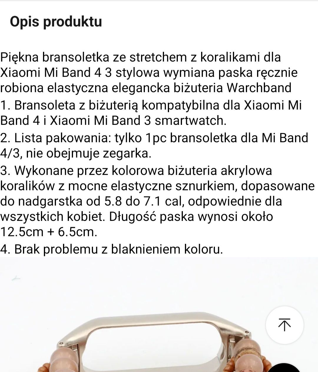 Opaska mi 3 4 nowa koraliki brązowa